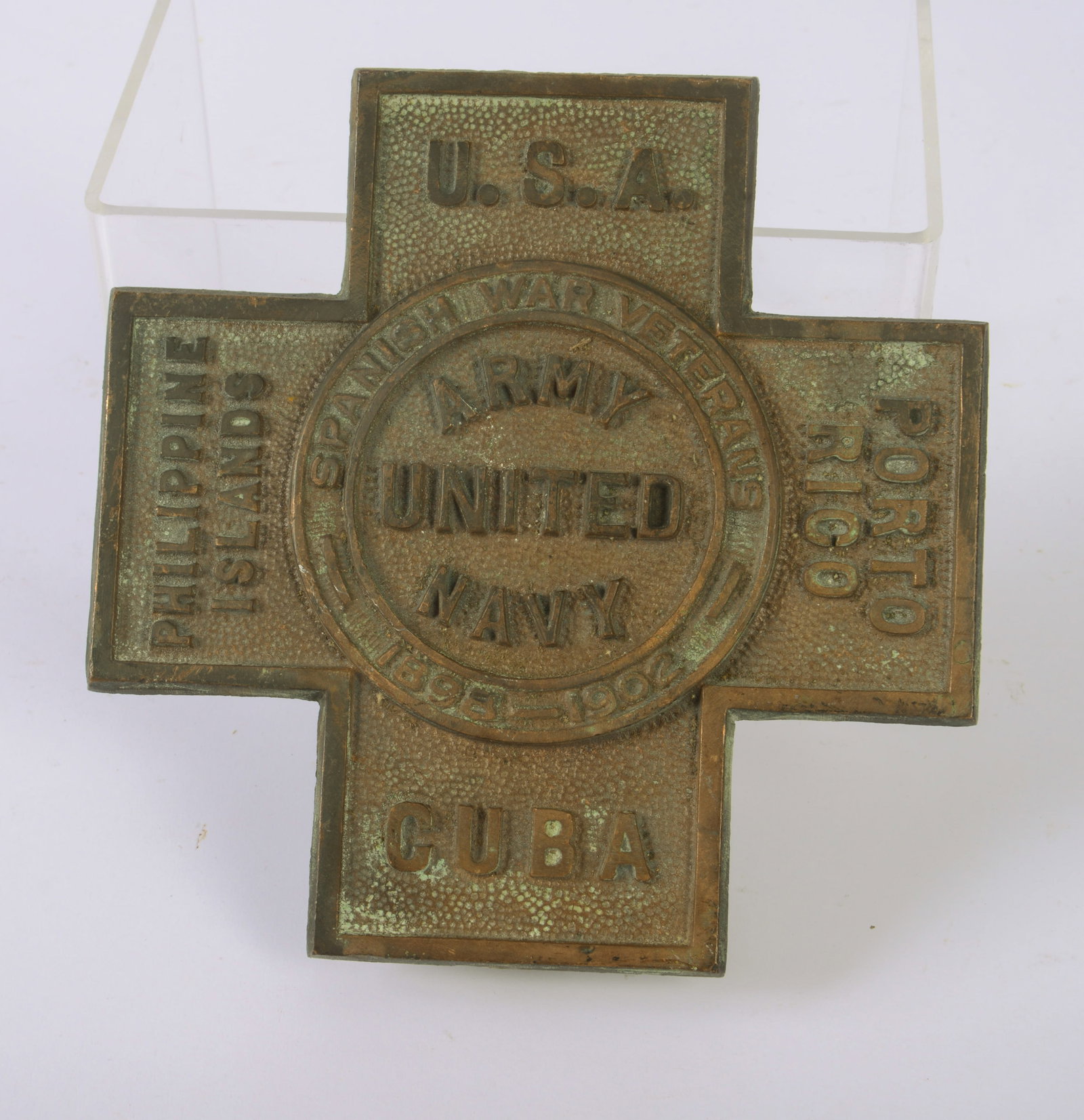 Spanish American War Veteran Grave Marker.: 6.25 x 6.25 inches.