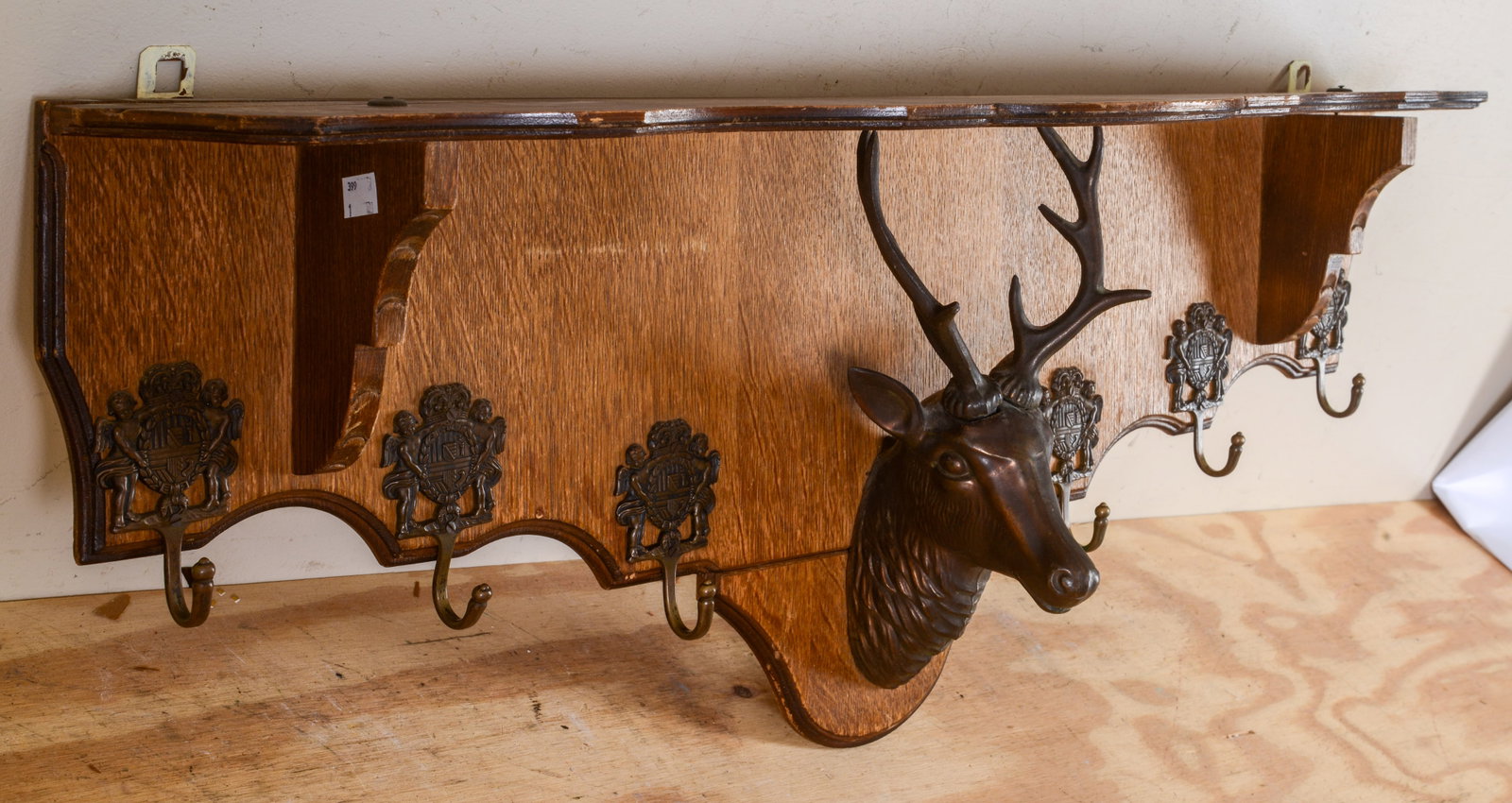 Oak Shelf With Elk. - 2