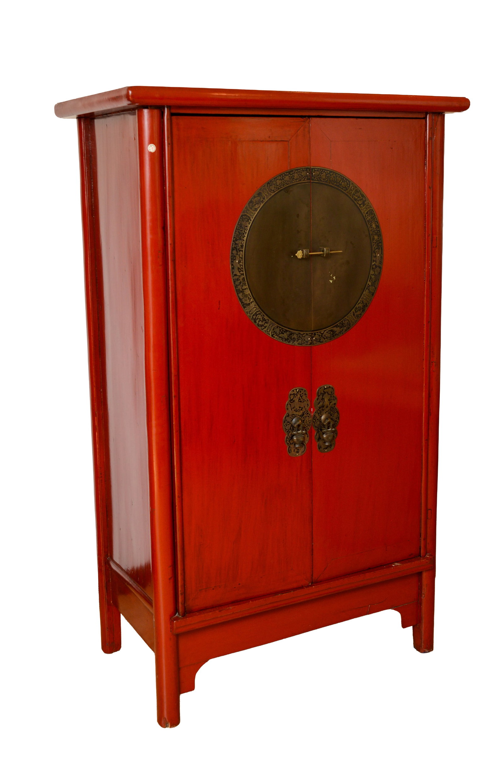 Chinese Red Lacquer Two Door Cabinet. (1 of 7)