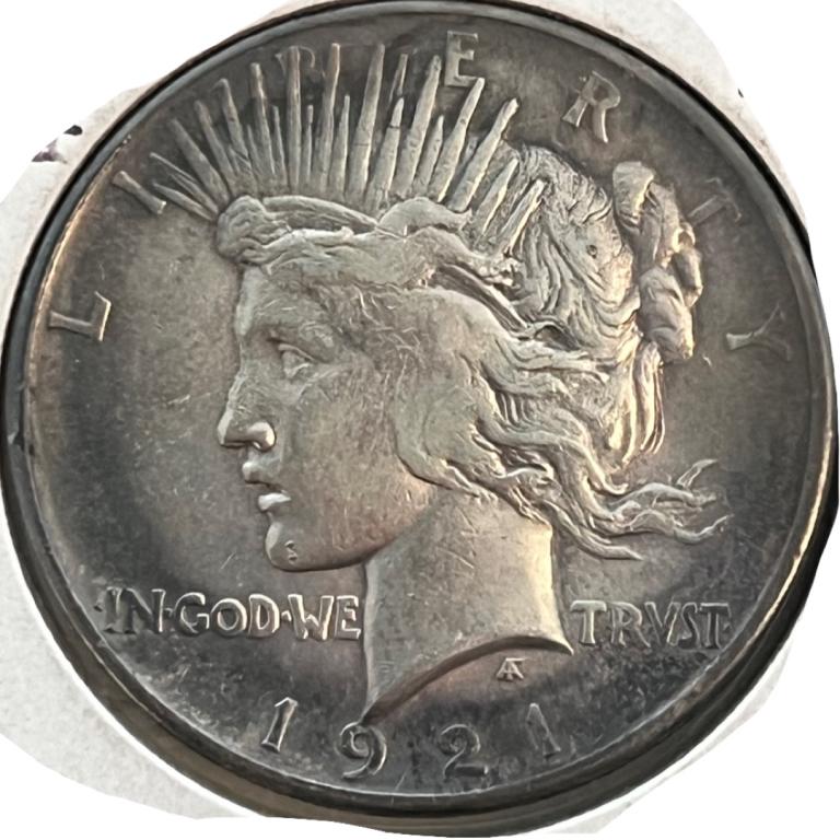 1921 High Relief Polish Error Silver Peace Dollar (1 of 2)