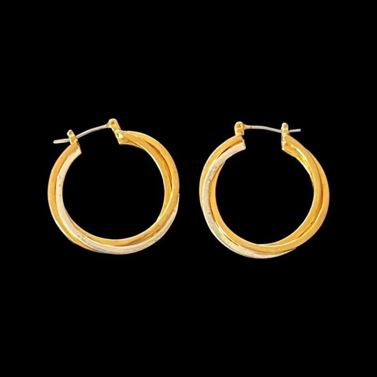 Cartier Vintage Rose Triple Trinity Gold Hoop Earrings (1 of 3)