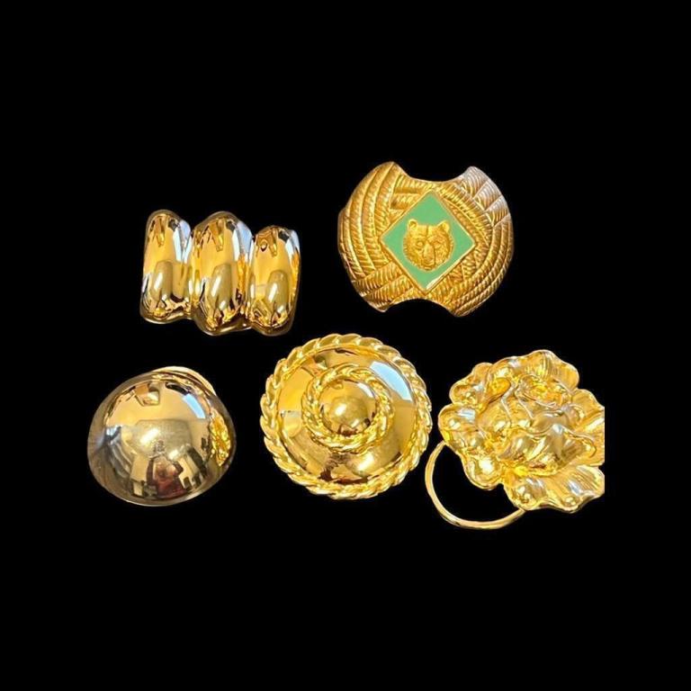 5 Total Yellow Gold-Toned Scarf Clips (1 of 2)