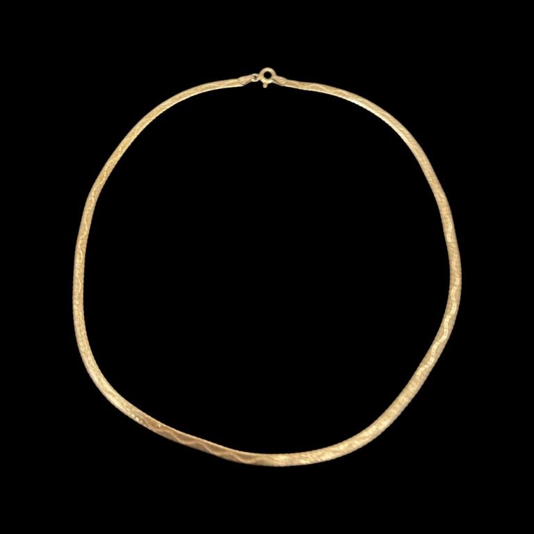 Vintage Italian Sterling Silver Omega Chain Choker: Vintage Italian Sterling Silver Omega Chain Choker Necklace