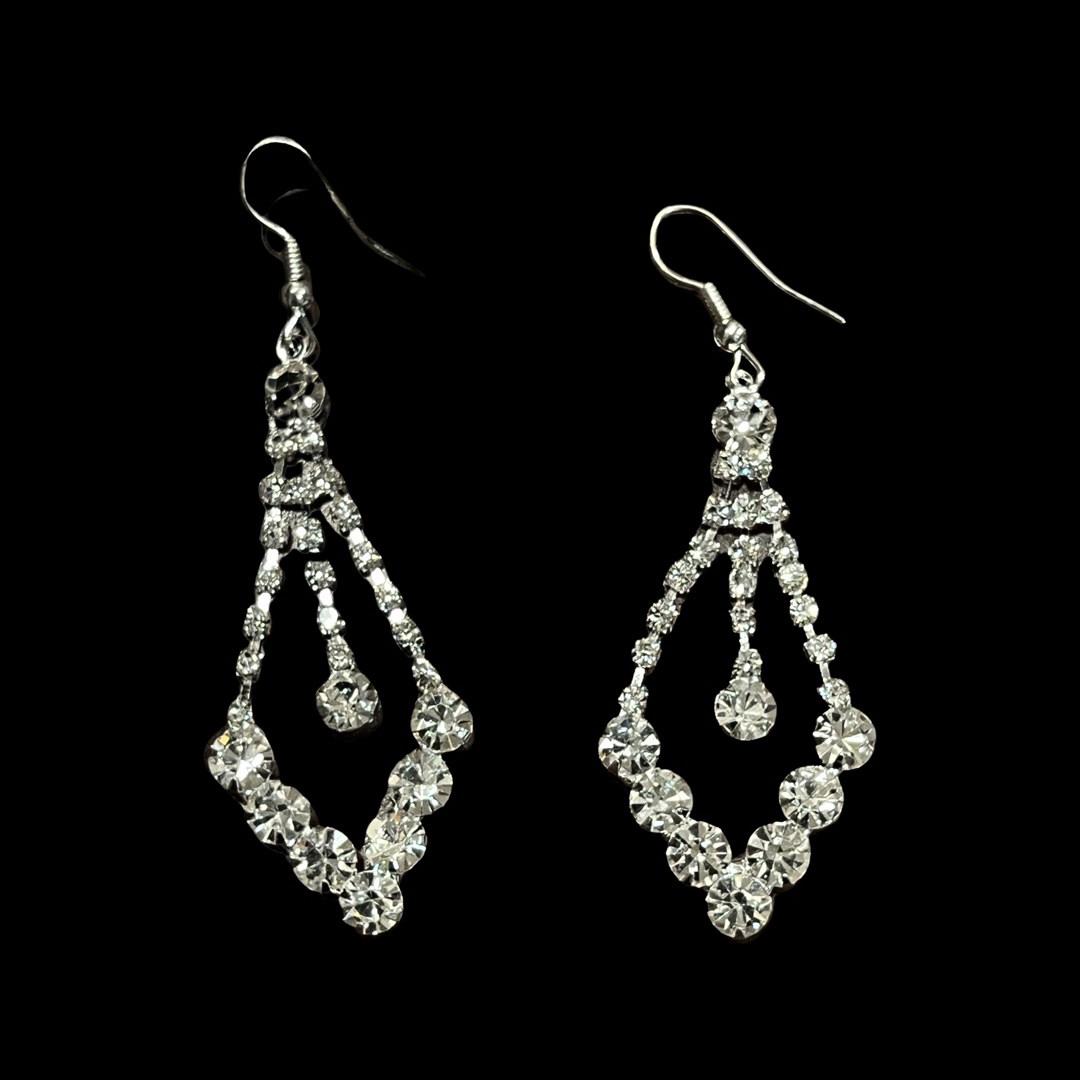 18K White Gold Diamond Chandelier Drop Earrings (1 of 2)