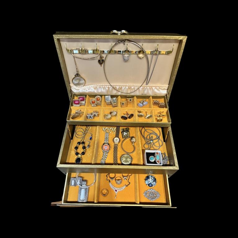 4.5lb Antique Luxury Overfilled Gold Jewelry Box (1 of 9)