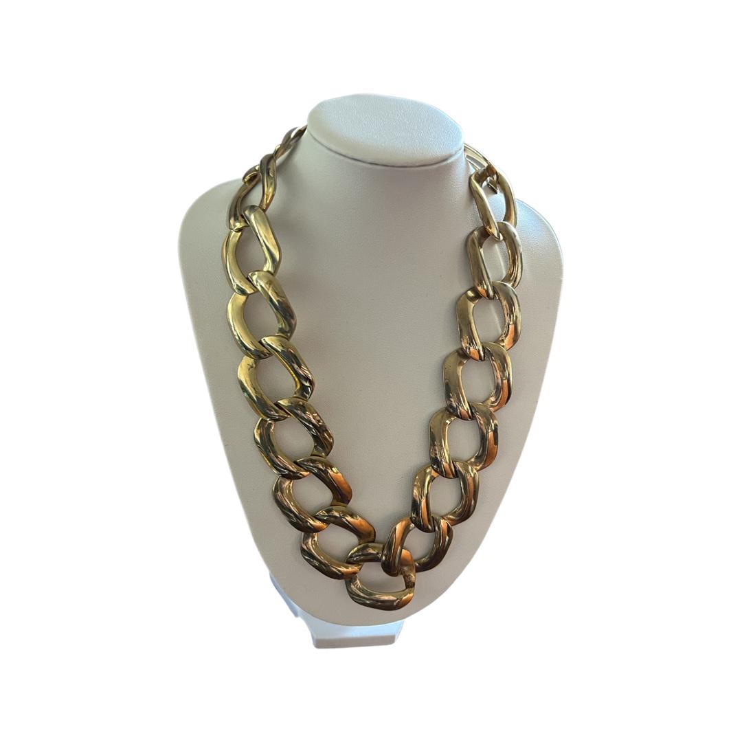 Custom Estate Extra Large 18K Cuban Link Choker Chain Necklace (1 of 4)