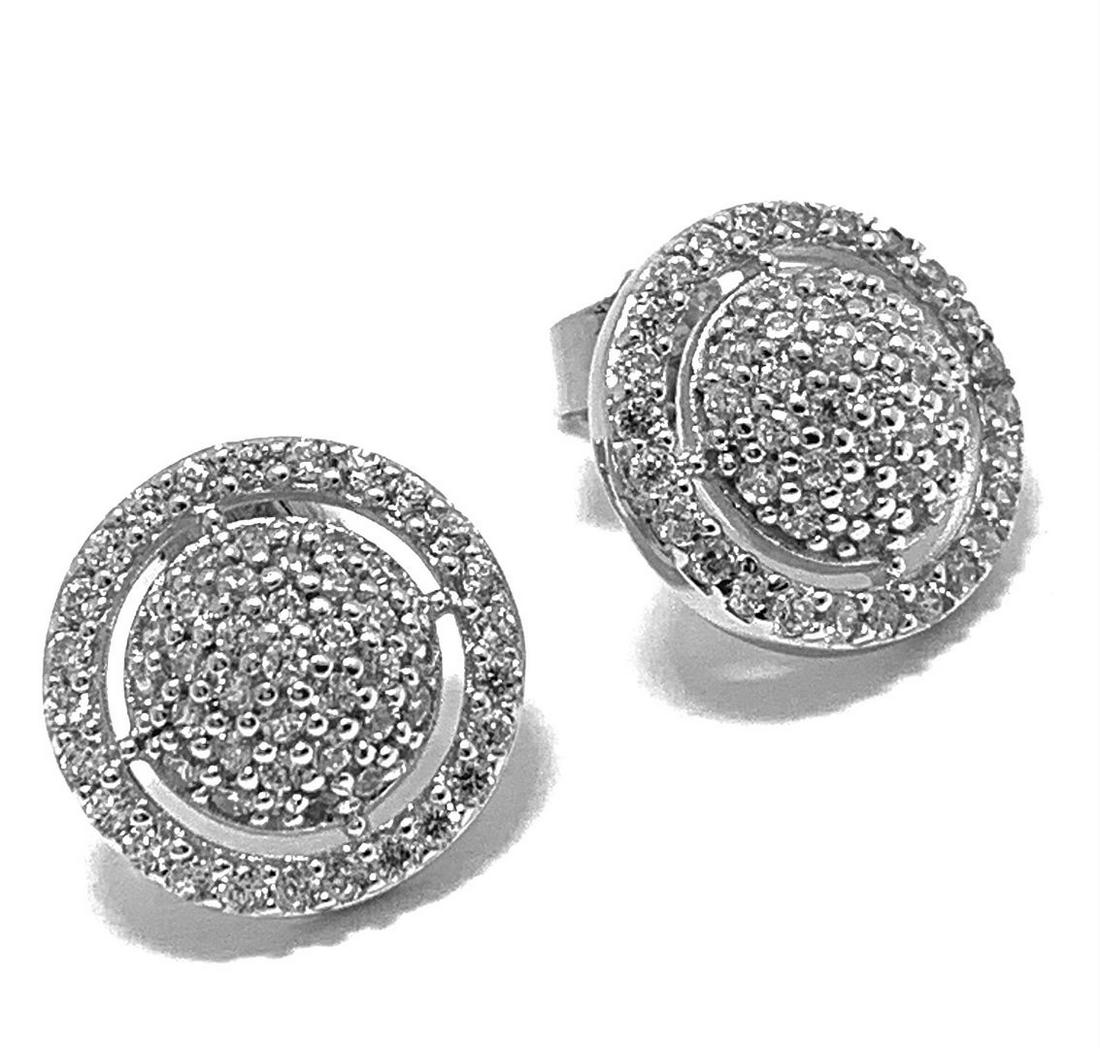14k White Gold 0.30ctw Halo Diamond Stud Earrings (1 of 3)