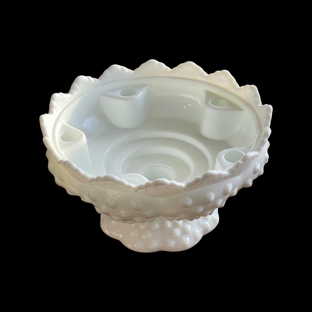 Antique Fenton Milky White Hobnaill Candle Holder (1 of 8)