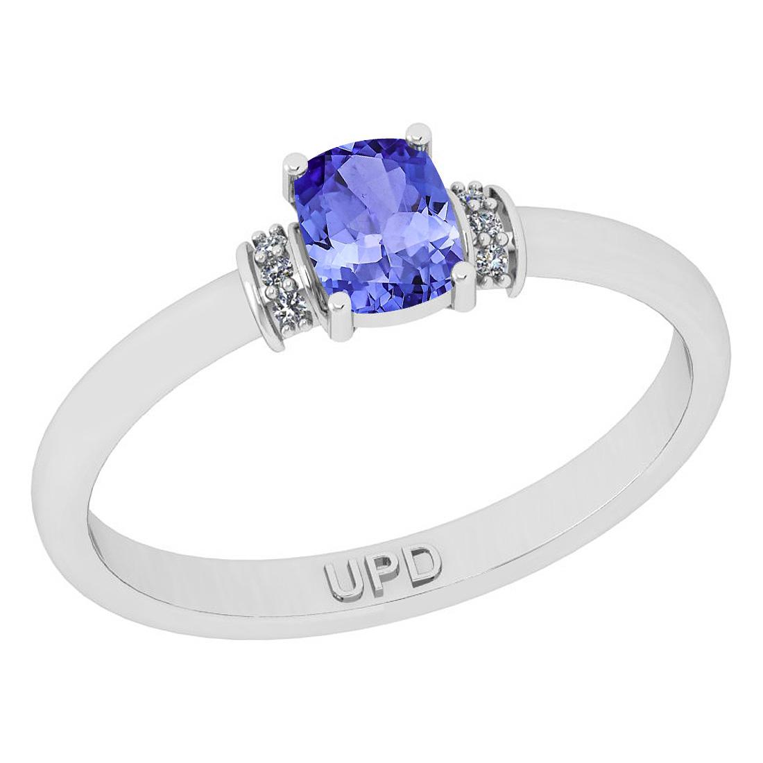 0.53 Ctw SI2/I1 Tanzanite And Diamond 14K White Gold Ri (1 of 1)
