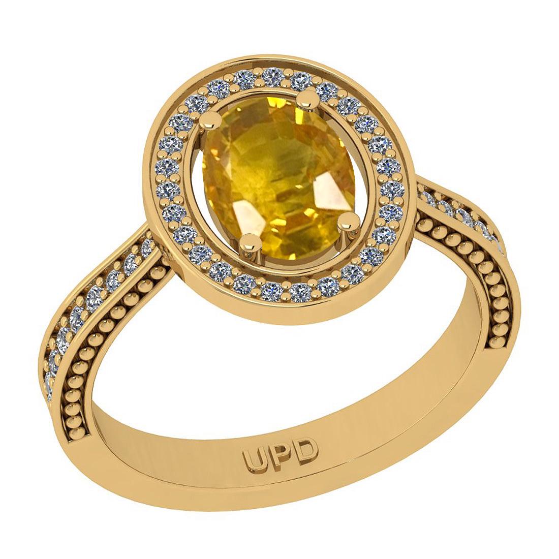 1.55 Ctw I2/I3 Yellow sapphire And Diamond 14K Yellow G (1 of 1)