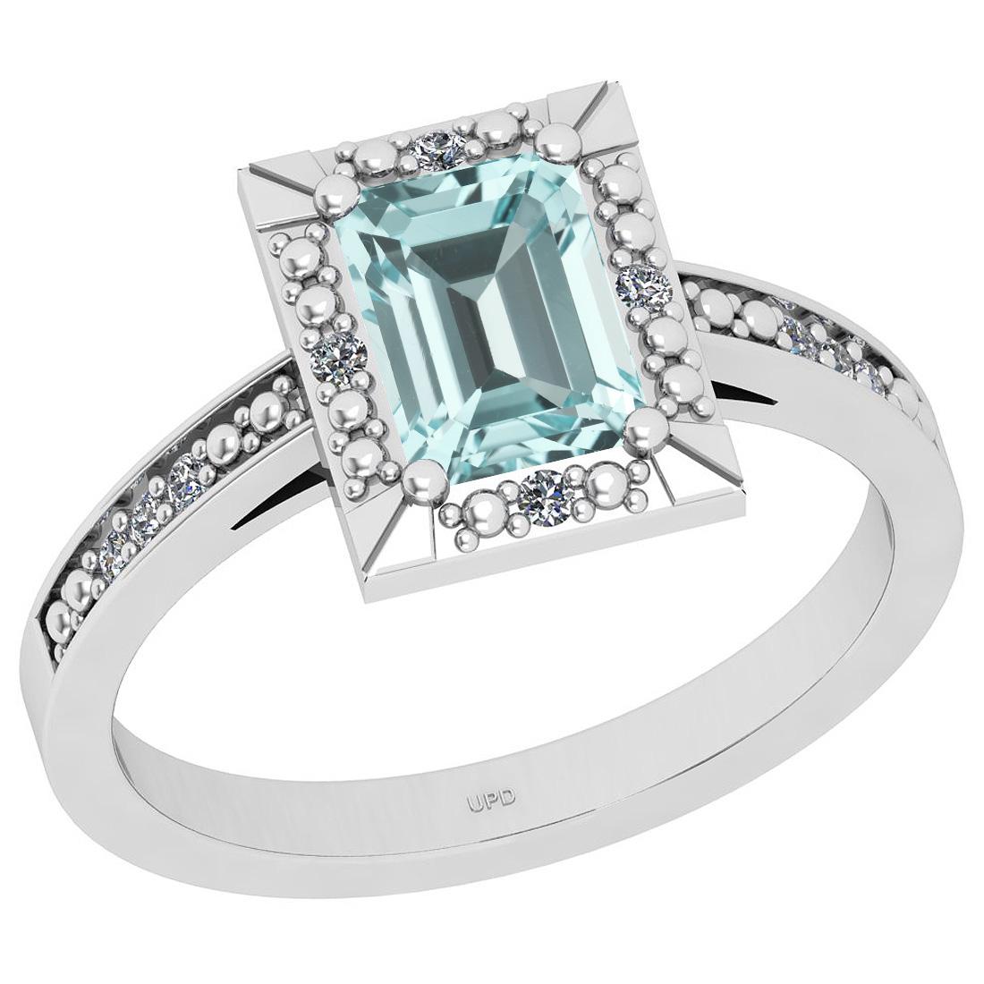 0.45 Ctw SI2/I1 Aquamarine And Diamond 14k White Gold R (1 of 1)
