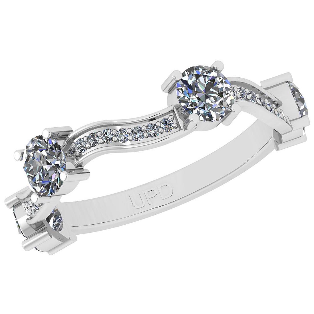 Certified 1.08 Ctw SI2/I1 Diamond 14K White Gold Eterni (1 of 1)