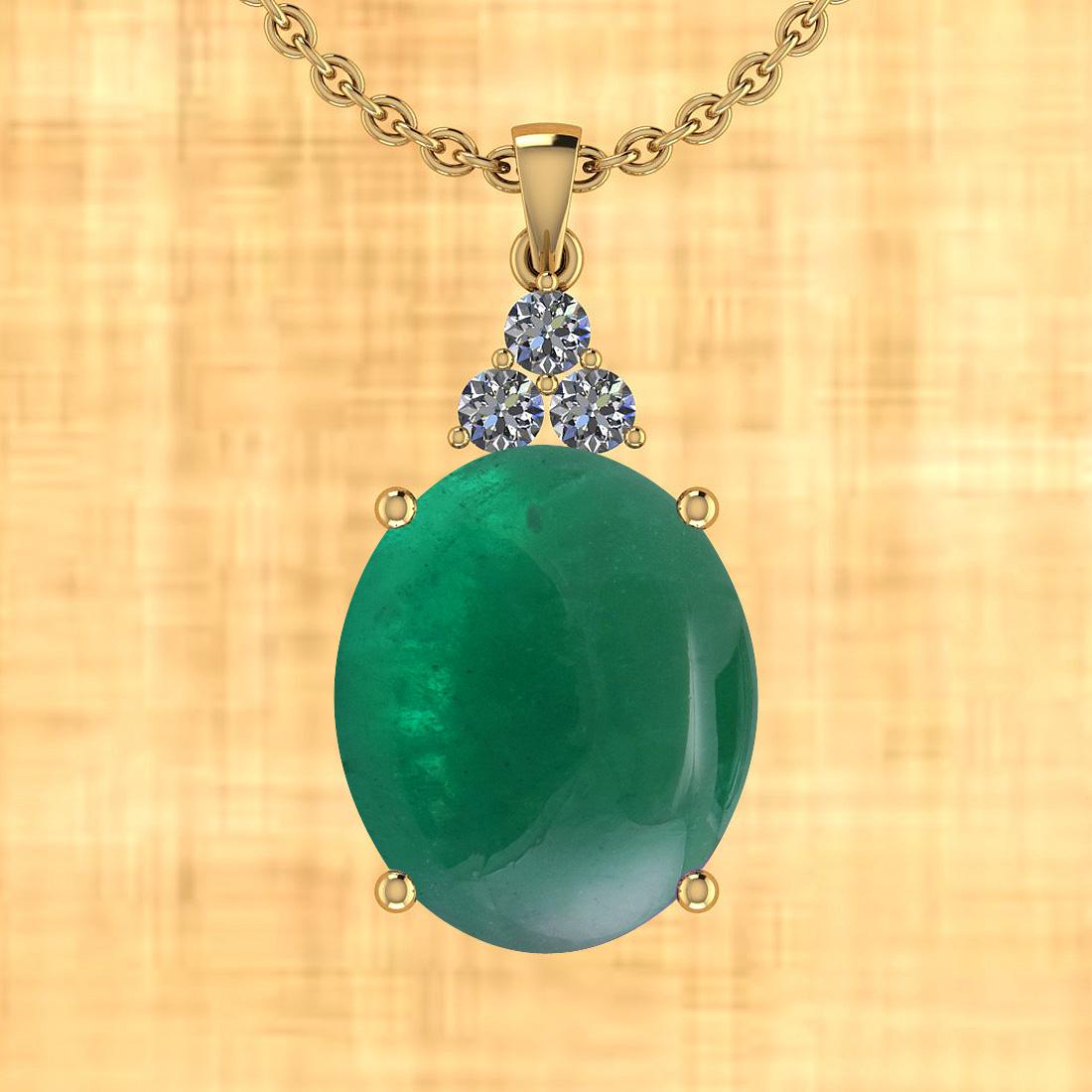 Certified 18.77 Ctw VS/SI1 Emerald And Diamond 14k Yell (1 of 1)