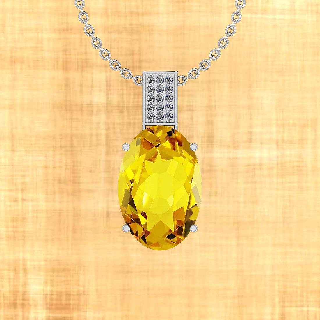 Certified 47.11 Ctw Lemon Topaz And Diamond I2/I3 10K G (1 of 1)