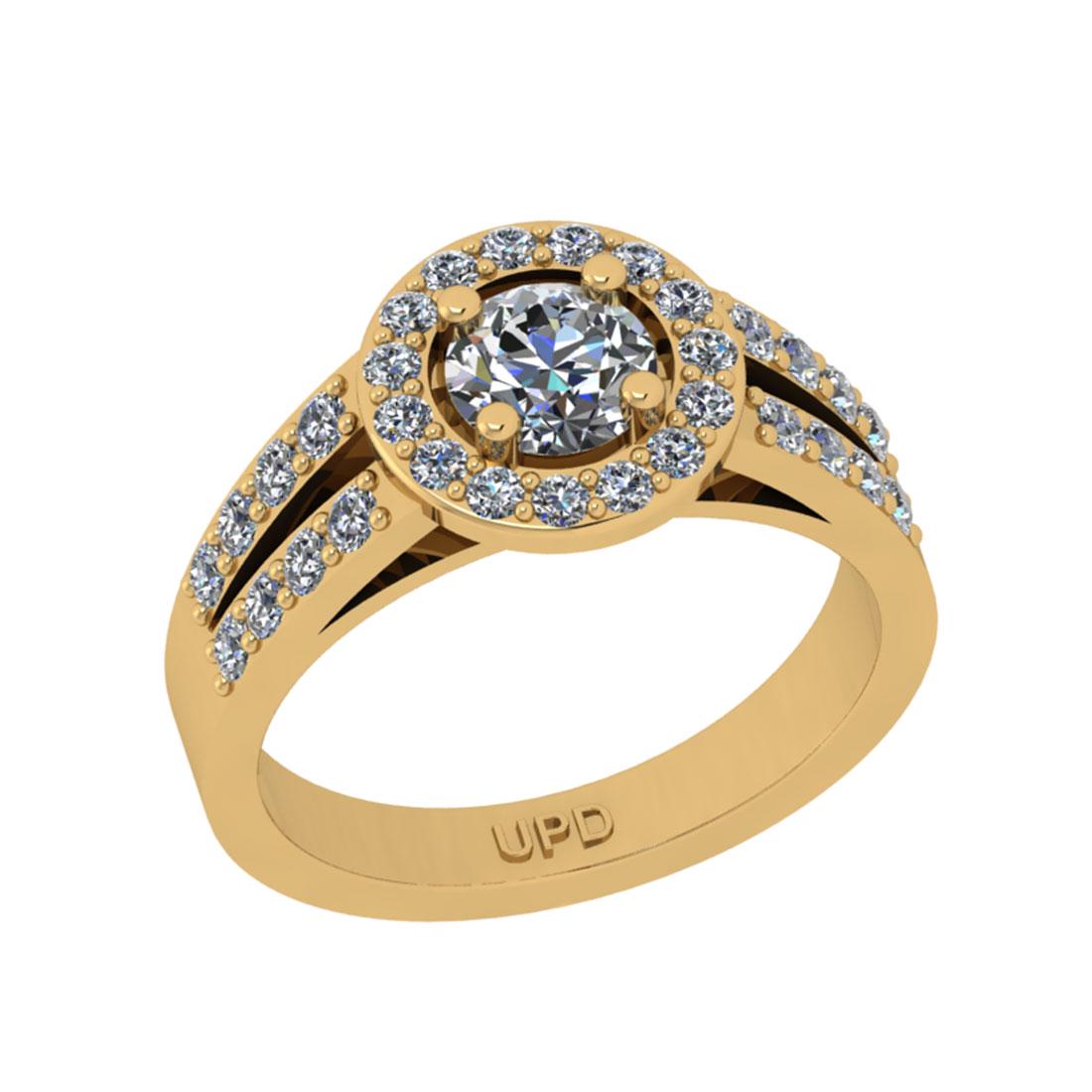 1.11 Ctw SI2/I1 Diamond 14K Yellow Gold Engagement Halo (1 of 2)