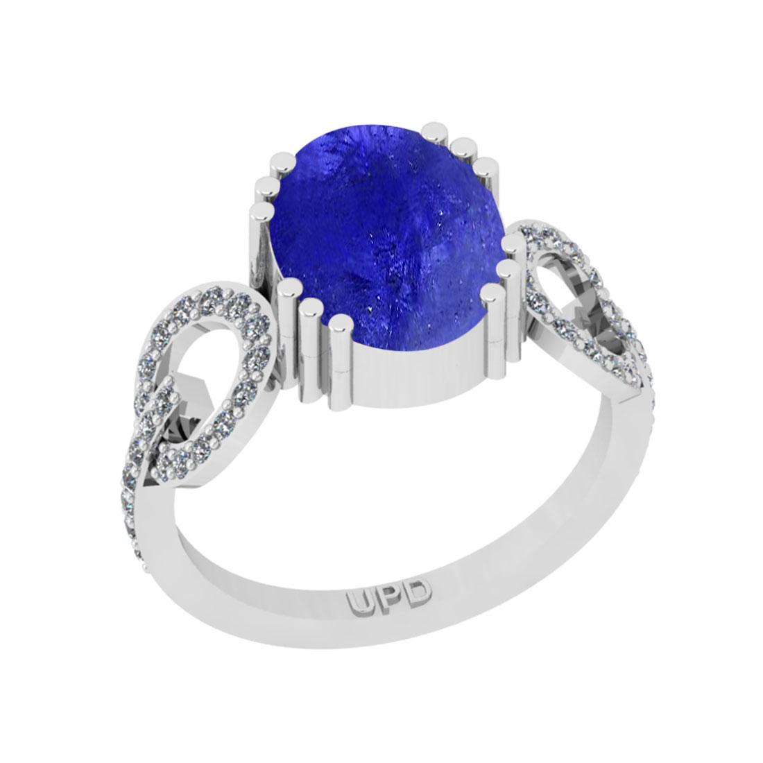 5.34 Ctw I2/I3 Tanzanite And Diamond 14K White Gold Eng (1 of 2)