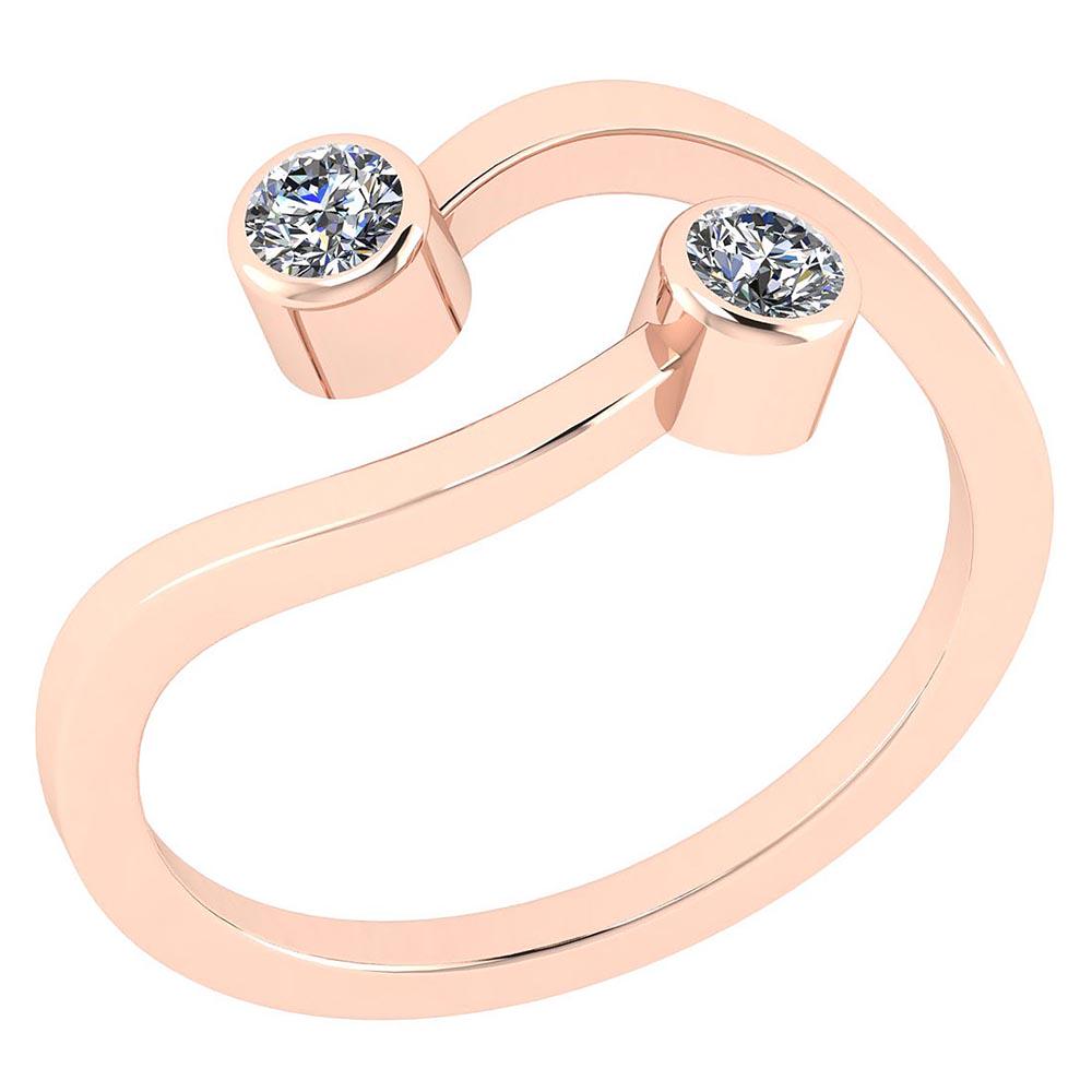 Certified 0.20 Ctw Diamond VS/SI1 18K Rose Gold Band Ri (1 of 1)