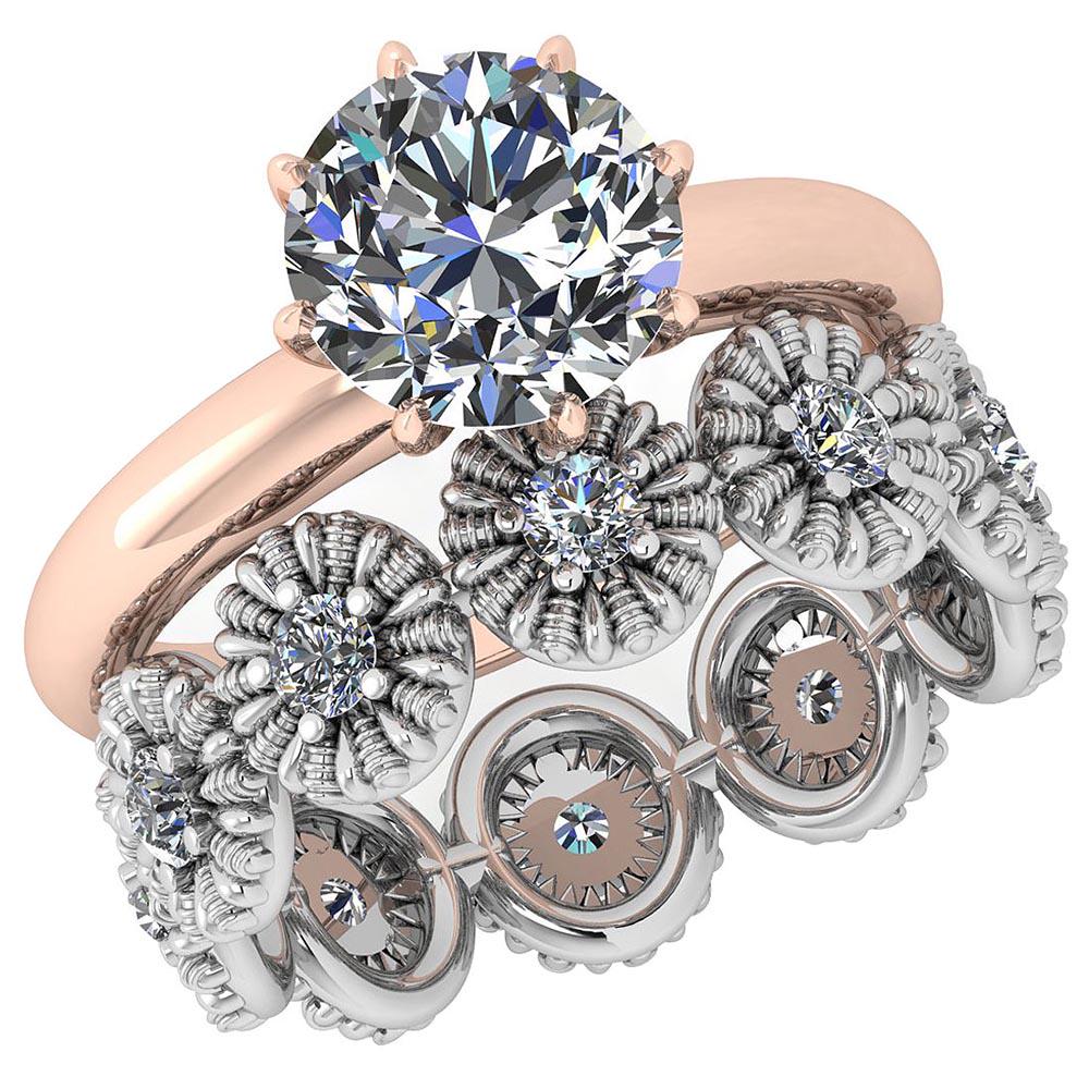 Certified 2.69 Ctw Diamond SI2/I1 2 Tone 2 Pcs Engageme (1 of 1)