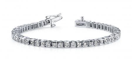 14KT WHITE GOLD 4 CTW G-H VS2/SI1 PRINCESS AND ROUND DI (1 of 1)