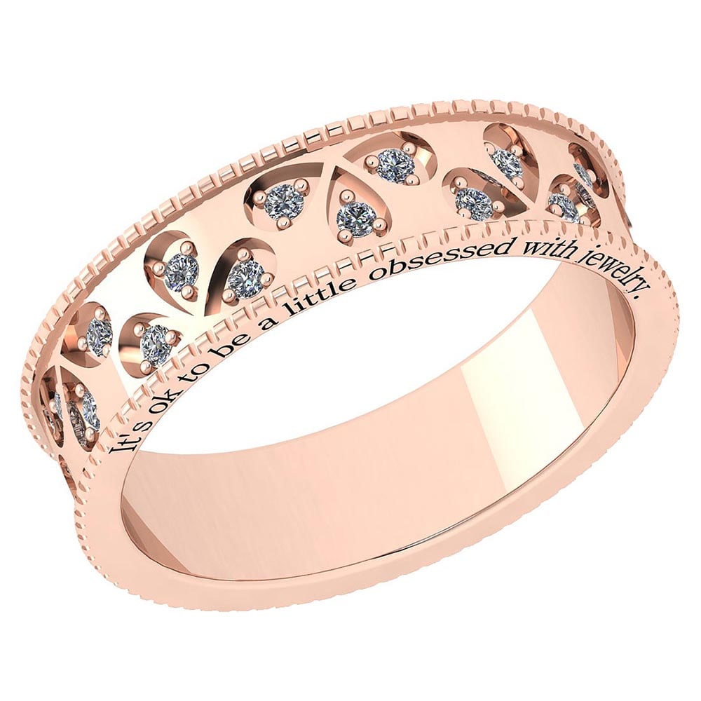 Certified 0.24 Ctw Diamond VS/SI1 18K Rose Gold Band Ri (1 of 1)
