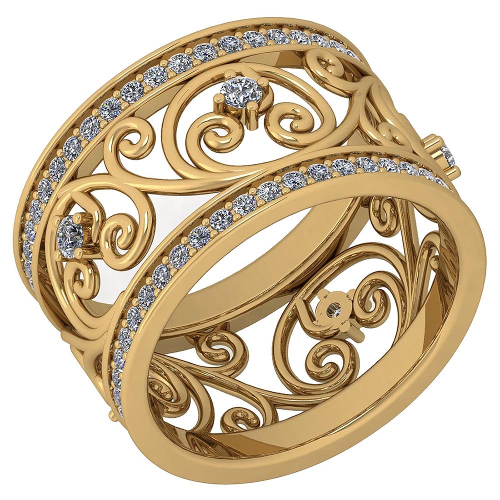 Certified 0.85 Ctw Diamond VS/SI1 18K Yellow Gold Band (1 of 1)