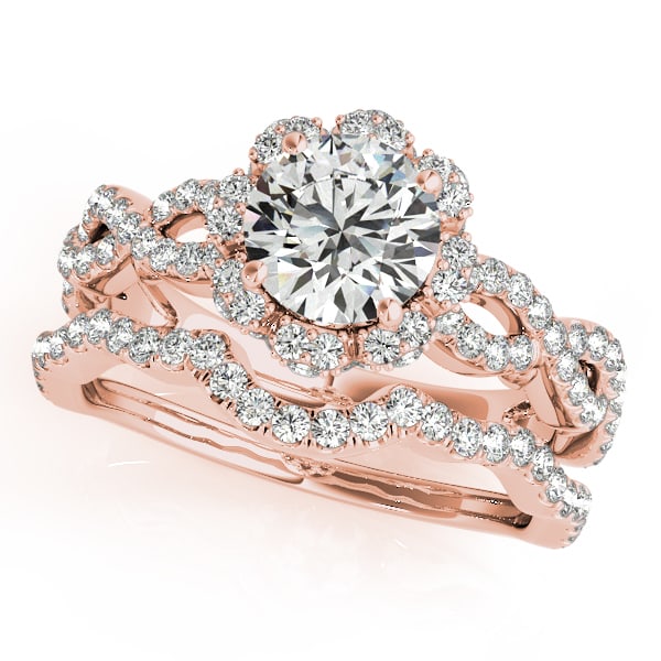 Certified 0.85 Ctw SI2/I1 Diamond 14K Rose Gold Bridal (1 of 1)