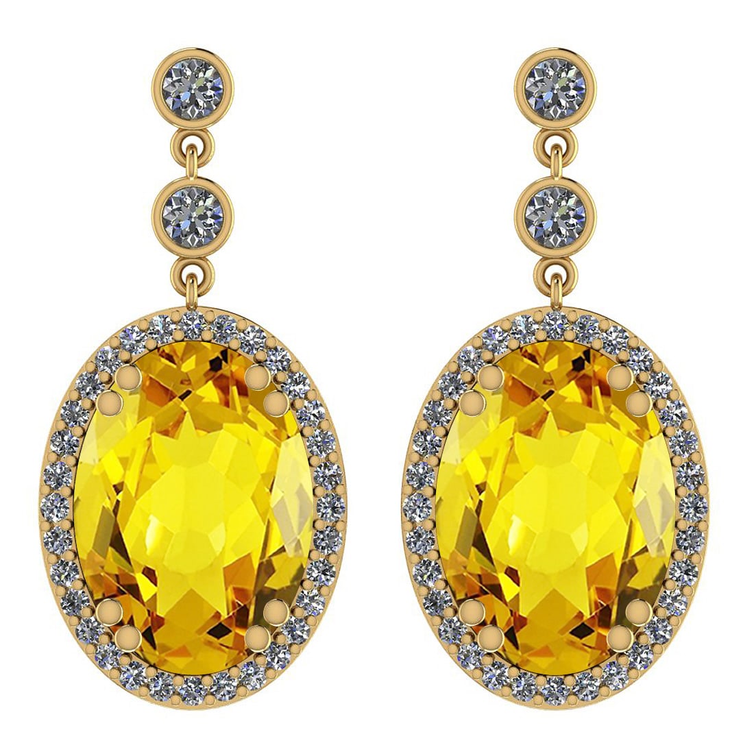 Certified 98.56 Ctw Lemon Topaz And Diamond I2/I3 10K G (1 of 1)