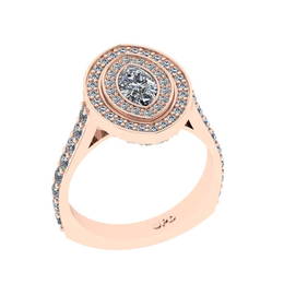 1.67 Ctw VS/SI1 Diamond 14K Rose Gold Engagement Halo R