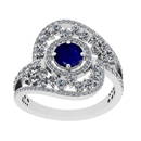 3.03 Ctw VS/SI1Blue Sapphire and Diamond 14K White Gold