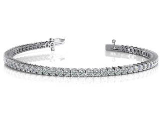 14K WHITE GOLD 2 CTW G-H VS/SI1 THREE PRONG TENNIS BRAC