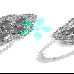 3.51 Ctw VS/SI1 Emerald and Diamond 14K White Gold Enga