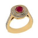 1.55 Ctw VS/SI1 Ruby and Diamond 14K Yellow Gold Engage