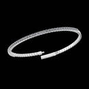 0.90 Ctw VS/SI1 Diamond 14K White Gold Half Bangle ALL