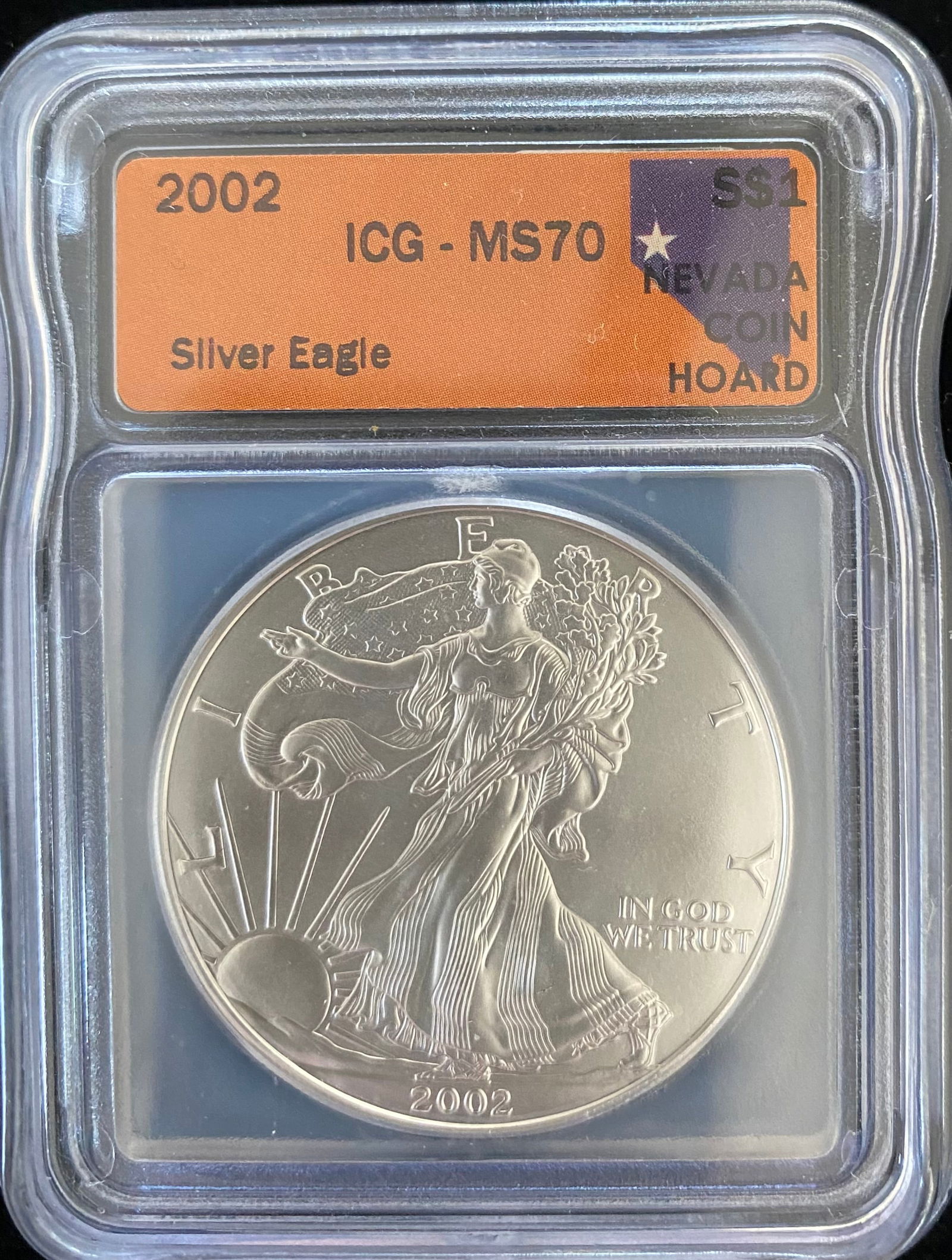 2002 Silver Eagle Dollar Coin ICG MS70 (1 of 2)