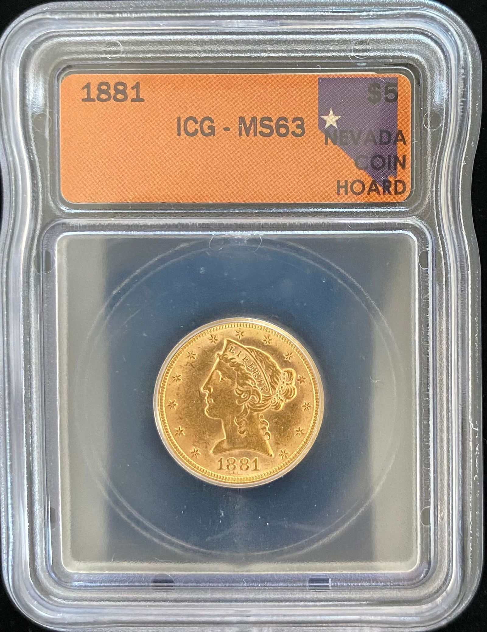 1881 $5 Liberty Head Gold Coin ICG MS63 BU (1 of 2)