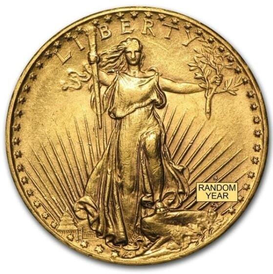 $20 St. Gaudens Gold Bank Roll of 5 QTY BU (1 of 2)