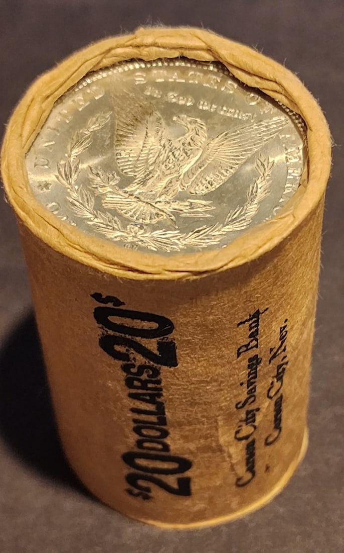 2 of 2: GEM BU $20 Morgan Silver Dollar Bank Roll 1898 & CC Ends: 2 of 2: GEM BU $20 Morgan Silver Dollar Bank Roll 1898 & CC Ends STOCK PHOTO WEIGHT INDICATES GEM BU Remaining hoard inventory