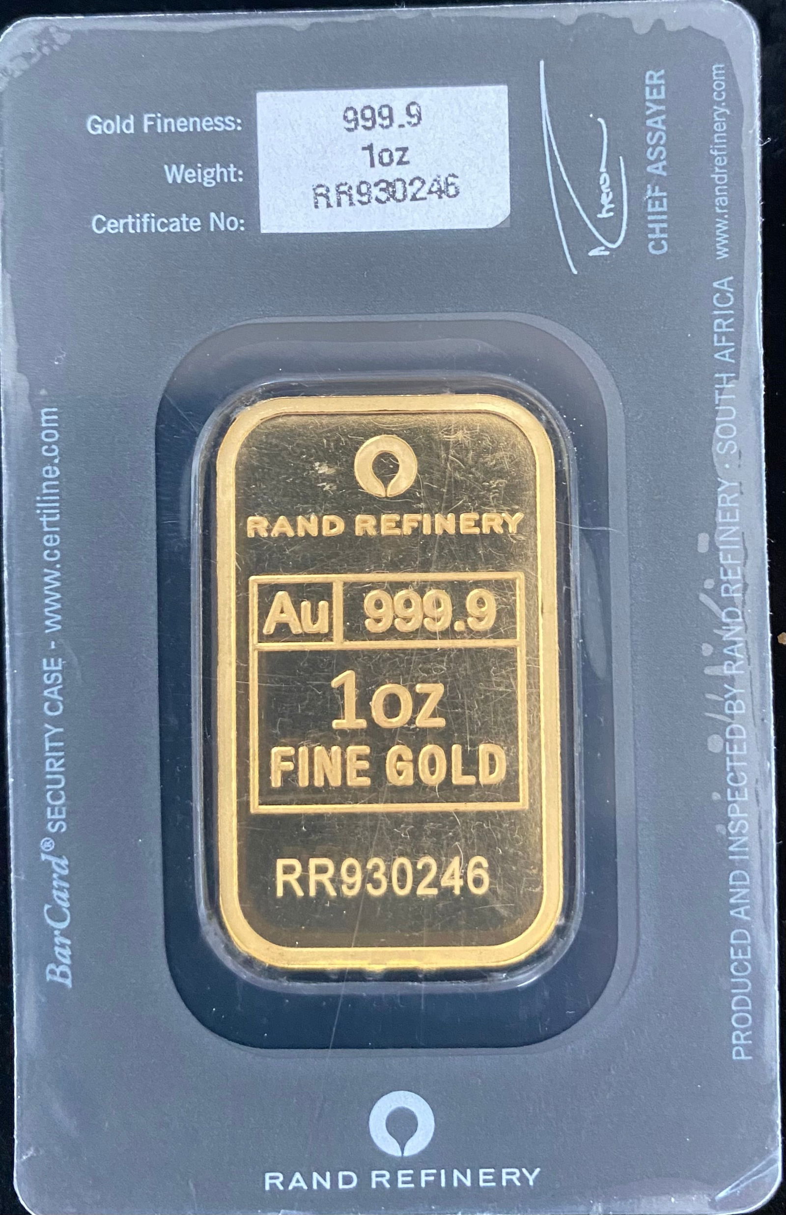 1OZ .999 FINE GOLD BAR (1 of 2)