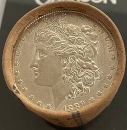 GEM BU $20 Morgan Silver Dollar Roll 1889 & CC Ends
