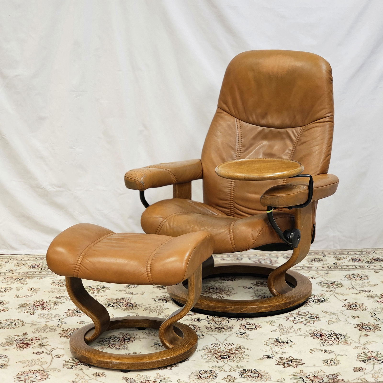 Ekornes Recliner And Ottoman Auction