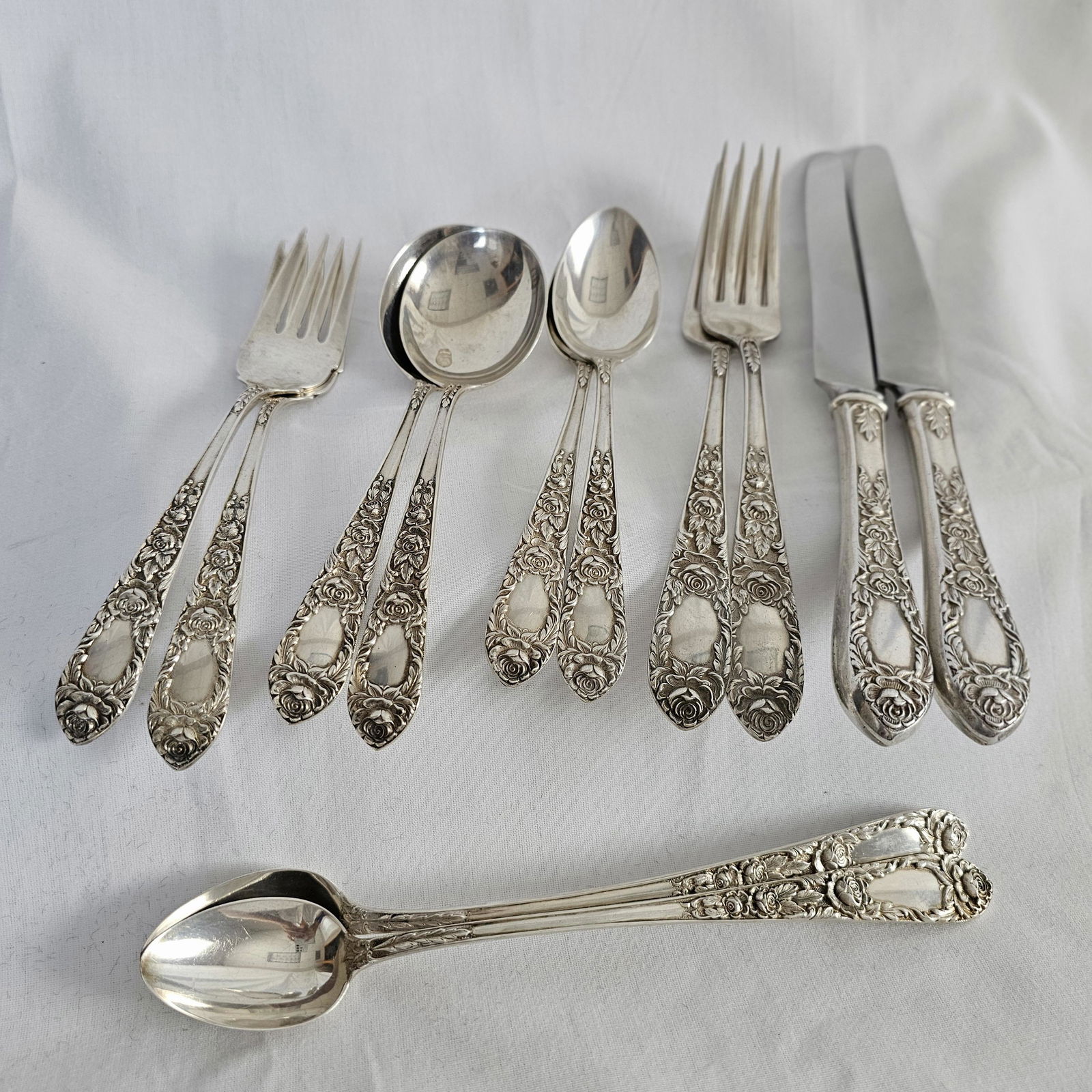 S. Kirk & Sons Rose Pattern Flatware, Partial Set (1 of 4)