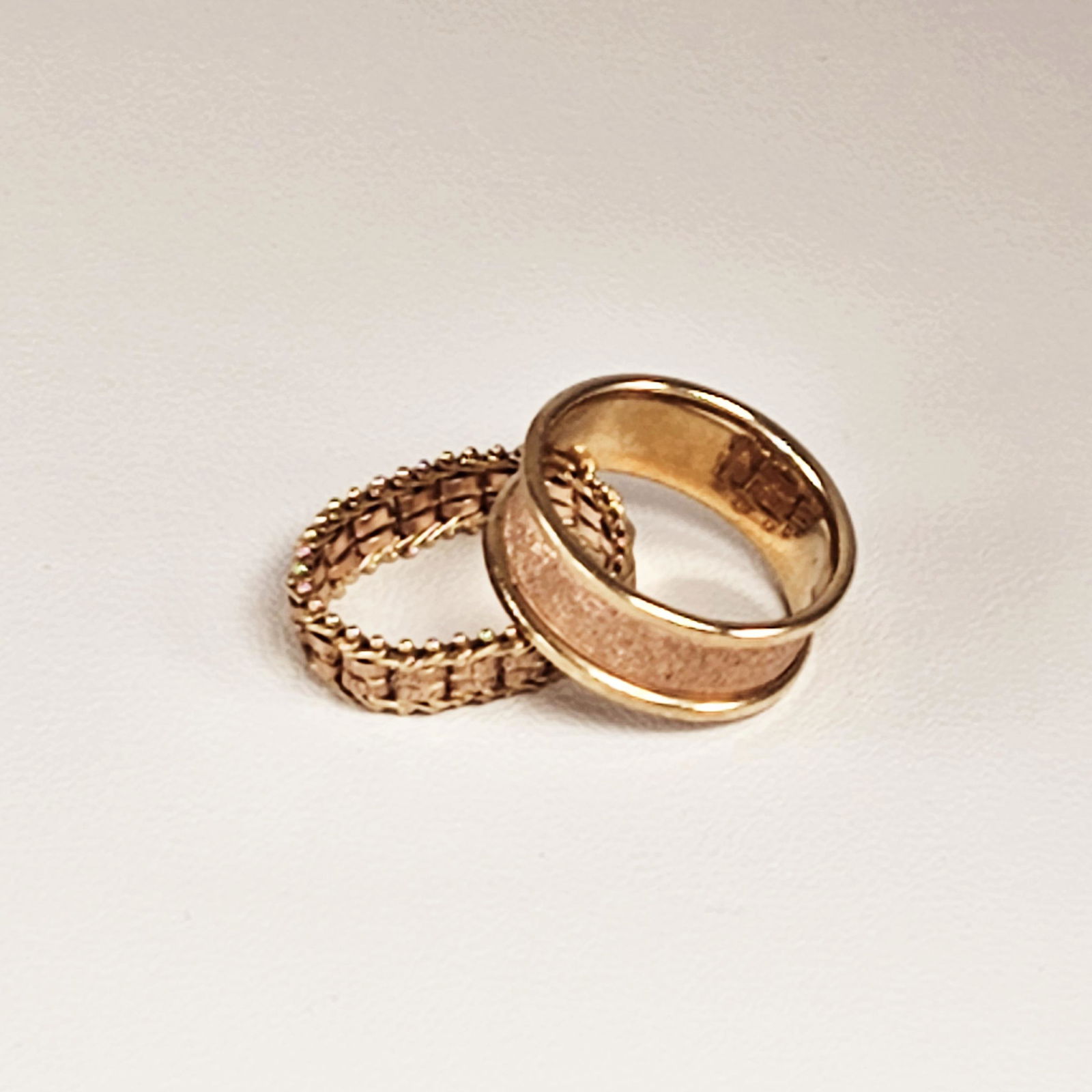 10k Yellow and Rose Gold Ring with 14k Yellow and Rose Gold Woven Ring (1 of 1)