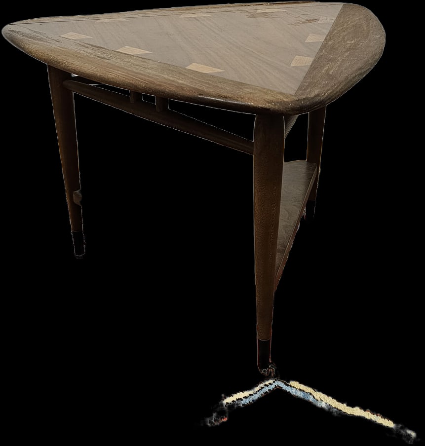 Mid-Century Triangle Form Side Table (1 of 2)