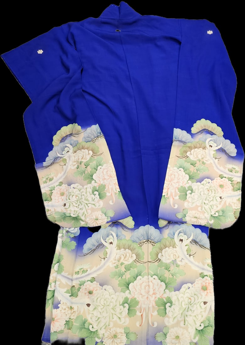 Blue Kimono with Cherry Blossoms and Accessories: Blue Kimono with blossom design, comes complete with all accessories.