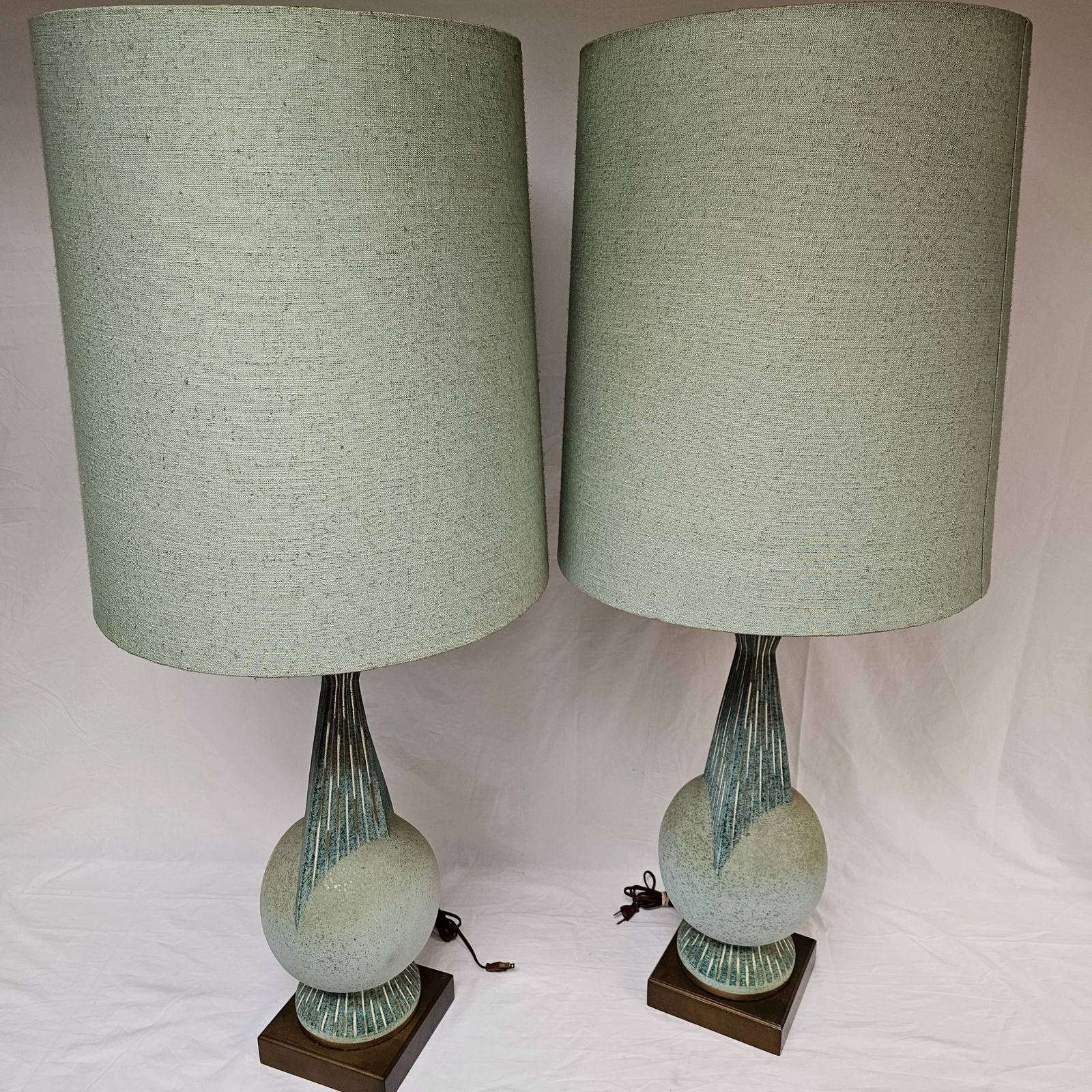 Pair Mid-Century Ceramic Table Lamps (1 of 3)
