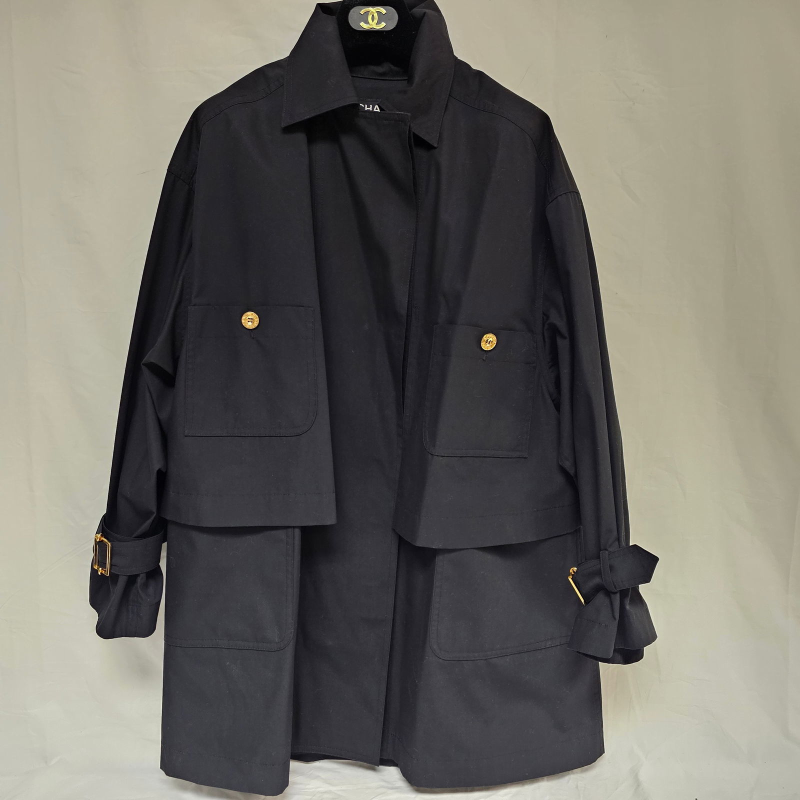 Chanel Black Cotton Coat (1 of 5)