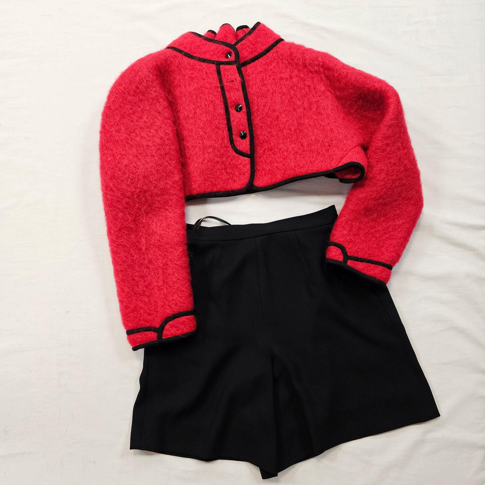 Red Felted Wool Geoffrey Beene Bolero (1 of 3)