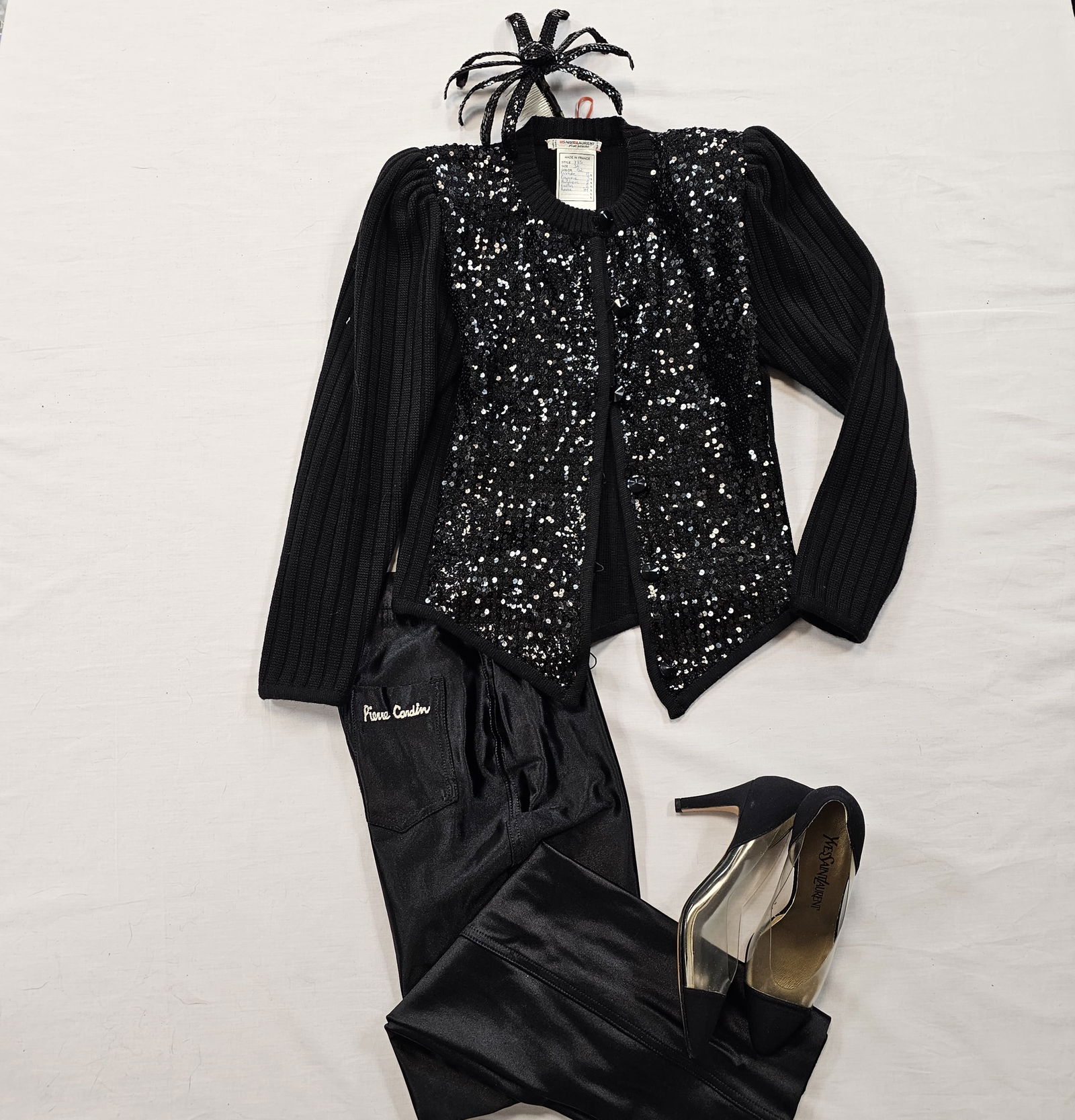 Yves Saint Laurant YSL Paillette Sequin Black Evening Jacket and Additional Pieces (1 of 1)