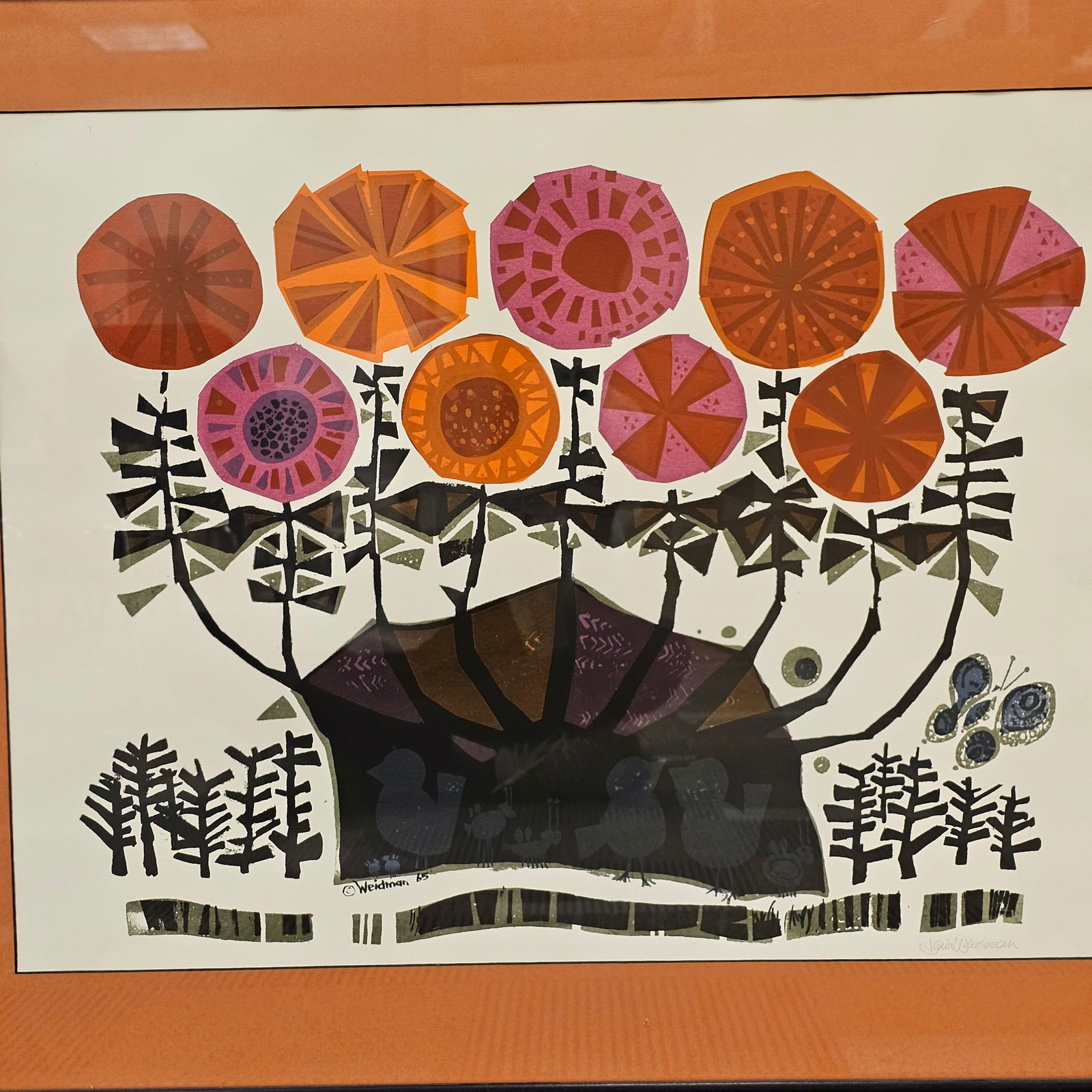 Framed Vintage Weidman Flower Print (1 of 8)