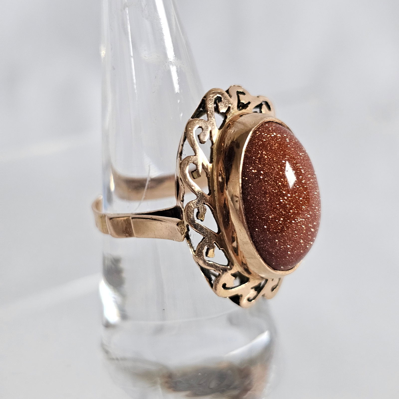 Goldtone Glass, 14k Yellow Gold Ring (1 of 11)